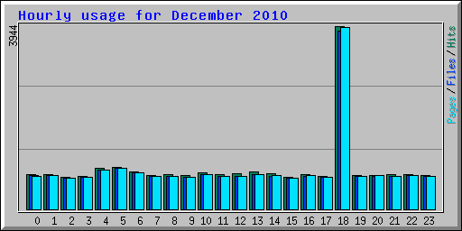 Hourly usage for December 2010