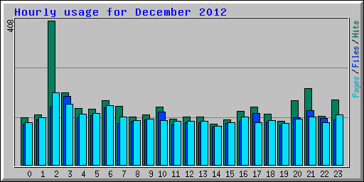 Hourly usage for December 2012