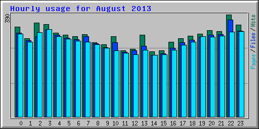 Hourly usage for August 2013