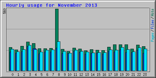 Hourly usage for November 2013