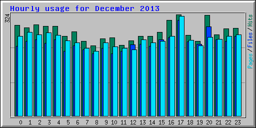 Hourly usage for December 2013