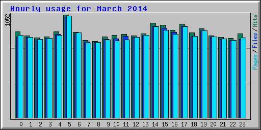 Hourly usage for March 2014