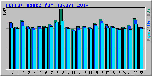 Hourly usage for August 2014