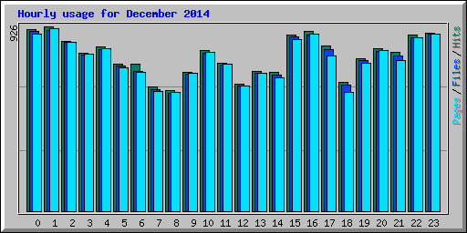 Hourly usage for December 2014